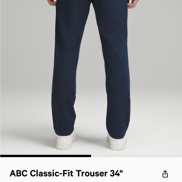 Brand New Lululemon ABC Classic Navy Blue 34” X 30” - Picture 2 of 3